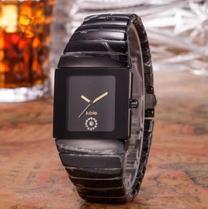 Populära nya modemärken Luxury Ceramic Quartz Watch Men039S Square Dial Dress Watch Par Watch Quality8326219