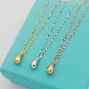 Designer Brand Tiffays Bull Horn Temperament Water Drop Necklace Womens Fashion Elegance and Simplicity collarbone Chain Creative Art Jewelry Trend