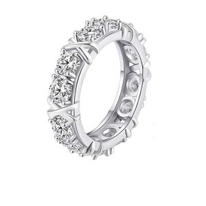 Zirkoninlagd ring full diamant kvinnors modemycken smycken