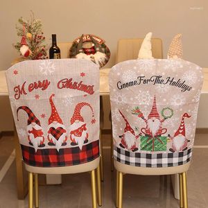 Coperture della sedia Decorazioni natalizie sedie a quadri forestali vestiti da cartone animato senza faccia