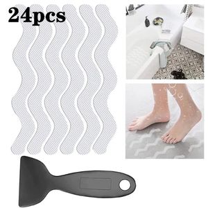 Banyo Paspasları Banyo Anti-Slip Stickers Duş Tuvalet Anti-Sıvı Sticker Kendi Yapışkanlı Su Geçirmez Güvenlik Şeritleri Şeffaf Dalga Şeklinde Çıkartma