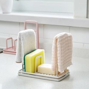 Kitchen Storage Sponge Draining Box Rack Dish Shelf Brush Sink Organizer Stands Utensils Towel Holder