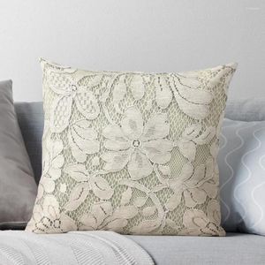 Pillow bohémien floreale francese country avorio beige cover lancio in pizzo