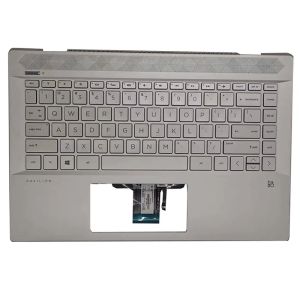 Kort Nytt PALMREST Bakgrundsbelyst tangentbord för HP Pavilion 14CE 14CE0027 14CE0068ST L19191001 Silver