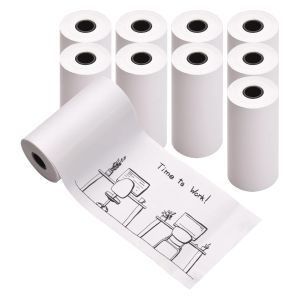 Paper 5/10 Rolls 57x30mm SelfAdhesive Direct Thermal Paper Printable Sticker Paper BPAFree Waterproof Oilproof Sticky Paper Roll