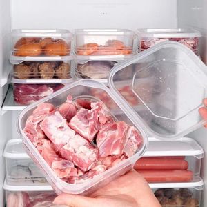 Garrafas de armazenamento Caixa de preservação plástica transparente com tampa de refrigerador de recipientes de alimentos mais nítidos selo seguro do forno de microondas