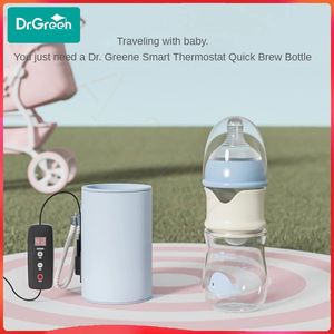 Dr.Green USB Smart Thermostat Born Baby Bottle Glass 150 ml/240 ml Försluten isolering Fast Milk Filling Avtagbar/tvättbar 240326