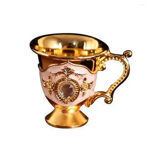 Mugs Attractive Teacup Reusable Exquisite Rhinestone Decor Visual Effect Zinc Alloy Wine Cup For Banquet