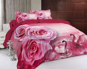 Zestawy pościeli Zestaw podwójnego łóżka luksusowy ślub 3D moda dekoracyjna nowoczesna styl róża jacquard kołdra poduszka poduszka