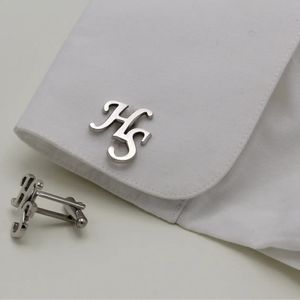 Tangula Custom Initials Cufflinks for Men Stainless Steel Personalize Letter Cuff Links Wedding Jewelry Gifts For Groom 240403