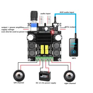 Amplificador TPA3116D2 2*50W de alta potência Digital Audio Music Board Board Dual Channel Audio amplificador Estéreo amplificador Pacotal de alto -falante