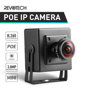 Kameralar Poe Fisheye HD 3MP Mini Tip IP Kamera 1296P / 1080P İç Mekan Güvenliği H.265 ONVIF P2P IP CCTV Video Gözetim Kam Sistemi