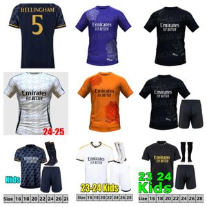 Xxxl 4xl MBAPPE Quarta casa di calcio domestica 23 24 Fan Shirt da calcio giocatore Vini Jr TCHOUAMENI MODRIC VALVERDE 2023 2024 UOMINI BAMBINI REAL MADRID BELLINGHAM