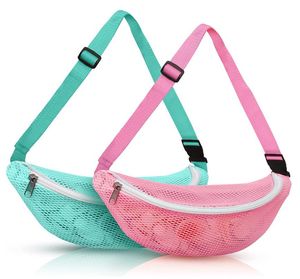 Nylon Sport Outdoor Cintura da cintura de praia Mesh Sacos de crossbody Sacos de telefone Mulheres Menino Bolsas de Fitness