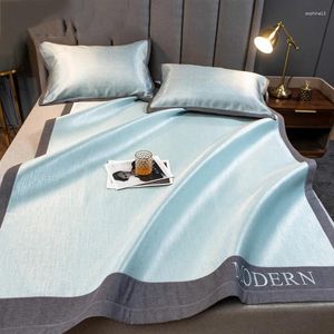 Bedding Sets 3Pcs Cool Mat Ice Silk Mattress Summer Natural Pure Rattan Spring Dual-Use 1.5/1.8m Grass Bamboo Household