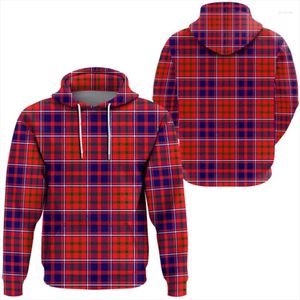 Erkek Hoodies İskoç Tartan Hoodie 3D Sweatshirt Erkekler ve Kadın Hooded Gevşek Sonbahar İlkbahar Erkek Sokak Giyim Ceket