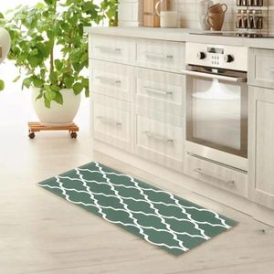 Teppichs Küchenteppich moderner geometrischer Gitter Polyester Runner Fläche Teppichmatte für Zuhause