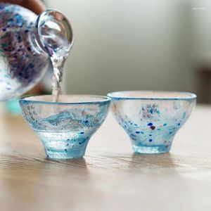 Vinglas 55 ml japansk stil glas te cup värmebeständig handgjorda master mugg kristall utsökta skull koppar tekopp