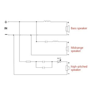 Tillbehör WEAH338 3 WAY 120W Högtalar Ljudfrekvens Divider Högtalarövergångsfilter