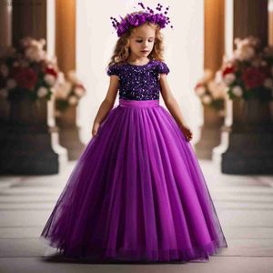 Abiti da ragazza Abito da sposa Abito per bambini per bambini paillettes Egant Abiti per bambini Birthday Prom Abito da 12 a 14 anni Adolescente Abito formale L240402