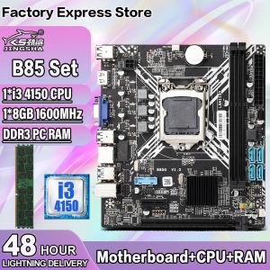 Moderbrädor B85 Moderkort LGA 1150 Set med Core i3 4150 Processor och 1*8 GB = 8 GB DDR3 Memory Desktop Assembly Kit USB SATA 3.0 PCIe 16x