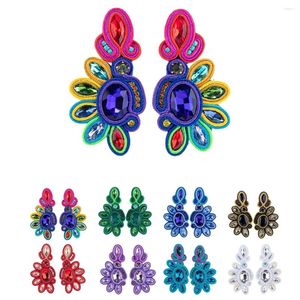 Dangle Küpe Moda Soutache Kadınlar İçin El Yapımı Sutasz Takı Renkli Büyük Kolye Küpe Etnik Bohemia Accseeories Trend