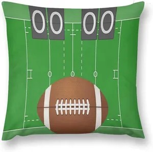 Pillow American Football Green Grass Pattern Printed Throw Cover Luxury Living Room Sofa Featured