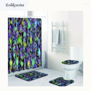 Bath Mats 4pcs Blue Green Colored Banyo Paspas Bathroom Carpet Toilet Mat Set Nonslip Tapis Salle De Bain Alfombra Bano