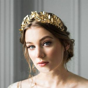 Blattstil Hochzeitsfeier Krone Braut Tiara Vintage Braut Haare Golden/Splitter Braut Kopfzubehör Frauen Schmuck Haarband