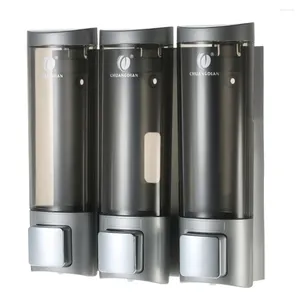 Liquid Soap Dispenser 200ml 3 Manual Wall-mounted Three Chamber Shampoo Box For Rest Room Washroom Toilet