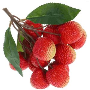 Party Decoration Simulated Lychee String Model Artificial Fruits Ornament Decorate For Lifelike Decorations Wall Skewers