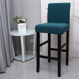 Pokrywa krzesełka Prolee Elastyczne okładkę z tyłu stały kolor stołkowy stołek do jadalni wystrój stolik odbiegający i przeciwposowy