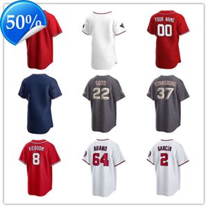 Meninas de Jerseys de beisebol personalizadas Mulheres jovens 41 Matt Barnes 46 Patrick Corbin 67 Kyle Finnegan 44 Dylan Floro 61 Robert Garcia 1 Mackenzie Gore 40 Josiah Gray