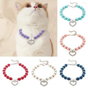 Hundhalsar söta halsbandsmycken krage imitation pärla katt husdjur halskedja tillbehör juldekorationer