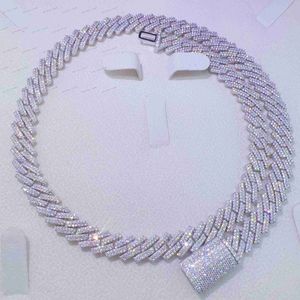 Fashionable Men's Cuban Chain Moissanite Chain 925 Silver Jewelry Hip Hop Necklace 10mm Moissanite Diamond Necklace Bracelet