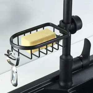 Kitchen Storage Water Pipe Clamping Aluminum Basket Shelf Bathroom Organizer For Shampoo Soap Shower Drain Holder Rack With Hooks