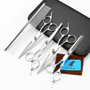 New Safty Pet Grooming Scissors Round Head Professional Stainless Steel Dog Hair Scissors Pet Shears Animal Cutting Portable Set