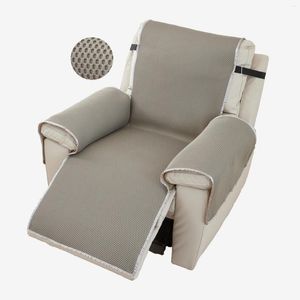 Chair Covers Solid Color Cushion Towel Integrated Sofa Recliner Slipcover Kids Pets Breathable Anti-slip Elastic Band Armchair Seater