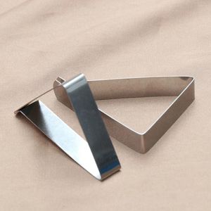 Table Mats 6 Pcs 5cm Stainless Steel Triangle Tablecloth Clips Adjustable Cloth Clamps