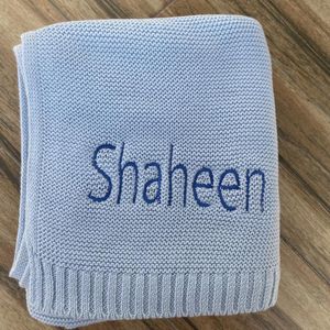 Blankets Customized Name Born Baby Blanket Swaddling Wrap Knitted Personalized Embroidery Children's Bedclothes