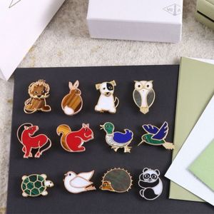 Lucky Animals Horse Squirrel Turtle Panda Dove Teddy Bear Dog Owl Brooch Brooches For Woman Designer Sparkling Vintage Broocht Pins Breastpin Accessories