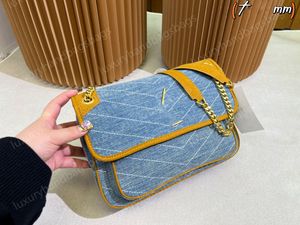 21 cm 27 cm wyg luxurys designer väska retro stil loulou cowboy väskor blå axelväska denim toppkvalitet handväskor väska kvinnor handväska mode väska plånbok totes