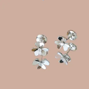 Frivole Stud Designer 4 Leaf Clover Earrings Designer for Women for Gold Silver Rose Plated Small Oorbellen Luxury Earings女性エレガントカップルギフトZL204