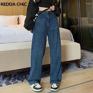 Kvinnors jeans Reddachic 90 -talets skaterkläder Kvinnor Baggy High midja Casual Wide Leg Pants Korean Långa byxor Lossa Harajuku Streetwear