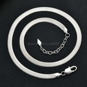 Enkel och fashionabla halsbandsmycken Stål Bladkedja Flat Snake Bone Chain Mens och Womens Hip-Hop Non Fading rostfritt stål