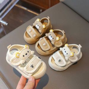 HBP NON-Brand Cartoon baby sandals summer walking sandals for boys soft soled small childrens shoes toe wrapped beach shoes