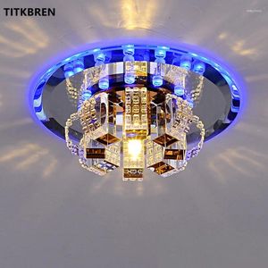 Taklampor Kristall LED -ljus Korridor Aisle Hall Lamp vardagsrum inomhus fixtur infälld yta monterad blå varm multicolour