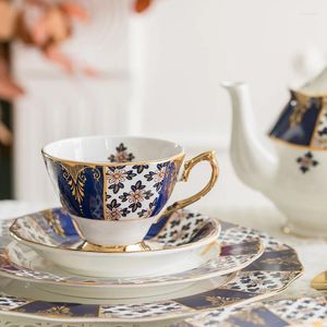 Muggar Europeiska kaffekoppplattor Ben Kina Sätt liten lyx Retro British Afternoon Tea Gift