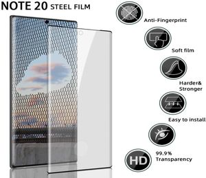 Protettore dello schermo 9h durezza per Samsung Nota 20 GLUE FULL NO CHE LAVORO Custodia a impronta digitale Glass Afli