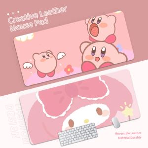 Yazıcılar Çift Taşlanabilir Taşınabilir Fare Pad Gamer Su Geçirmez Düz PU Deri Süet Masalı Mat Bilgisayar Mousepad Karikatür Baskı Klavye Mat